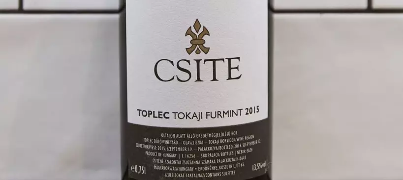 Csite Családi Birtok: Toplec Tokaji Furmint 2015 című cikk borítóképe